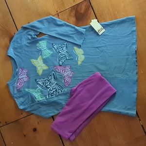 NWT Butterfly Tshirt Dress & Leggings
